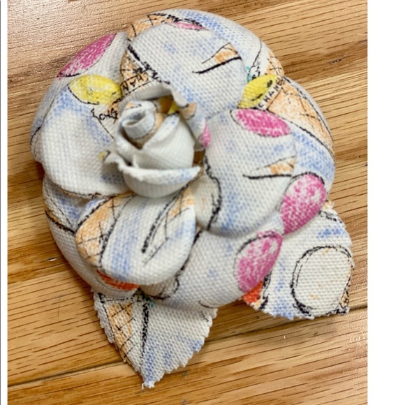 Chanel Ice Cream Print Camellia Brooch - Picture 2 of 5